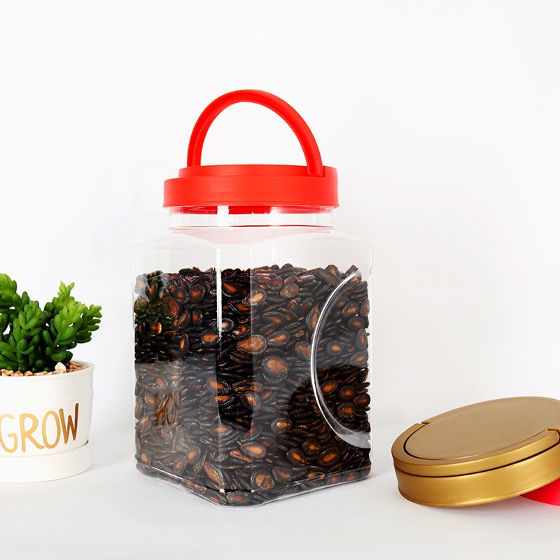 OEM Plastic square nut storage jars with lids