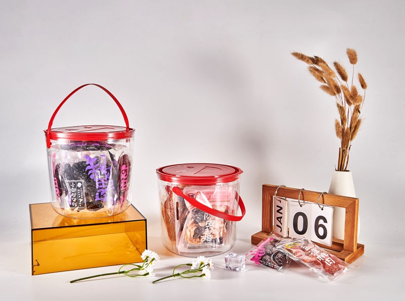 Large plastic fruit jar with lid