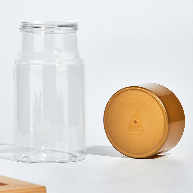 650ml transparent plastic storage jar