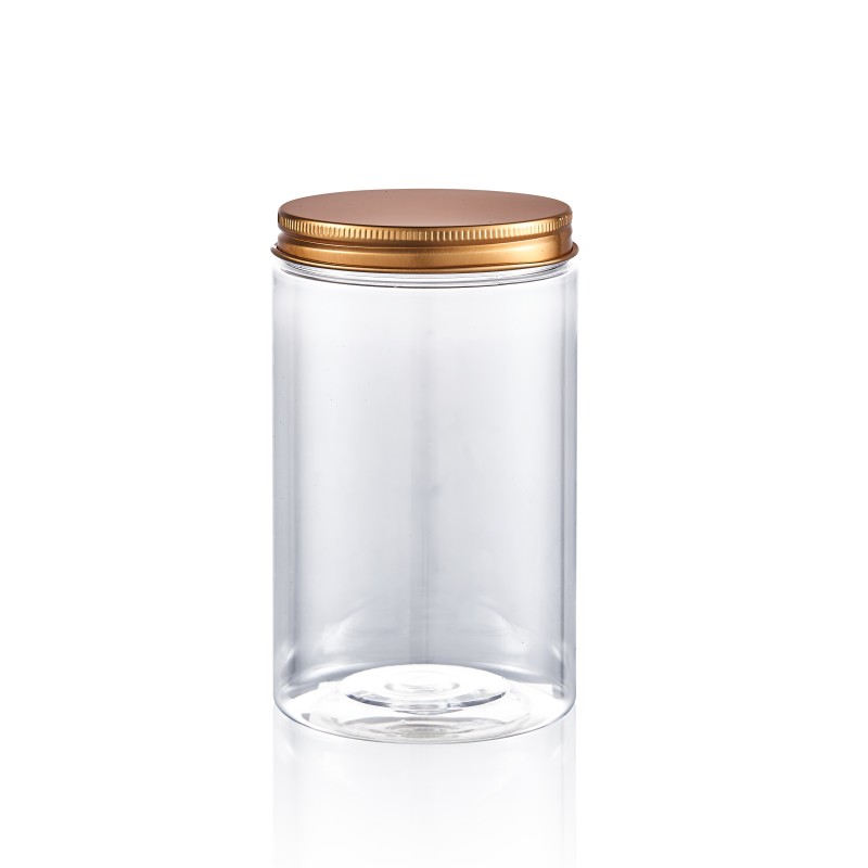 Wholesale Empty Round Transparent PET Plastic Jars with Screw Top Caps